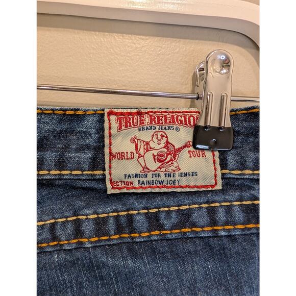 True Religion Johnny Jeans Flared Low Rise Flap Pocket Western Y2K - Size 26 - Picture 8 of 9